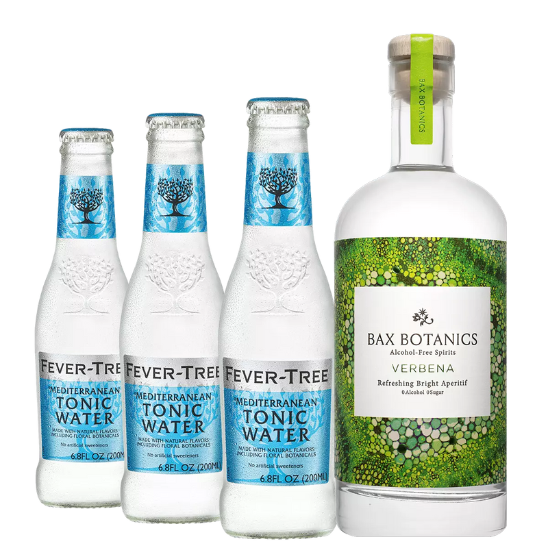 Cocktail Set - Bax Botanics Verbena and Fever Tree Mediterranean Tonic, Case 1x500ml/3x250ml