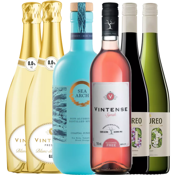 Alcohol Free Wines and Sea Arch Coastal Juniper Taster Bundle, Mixed C