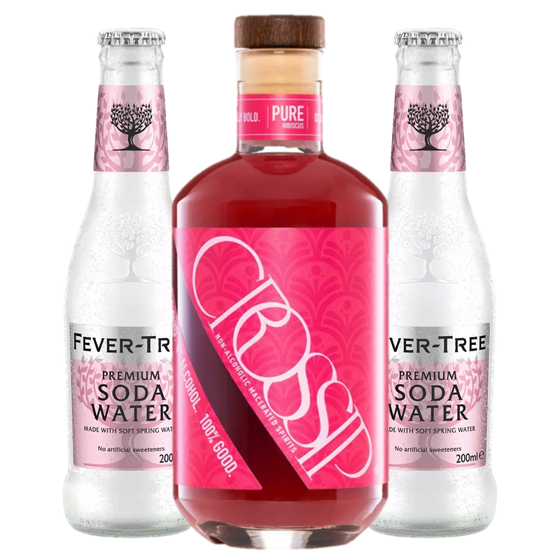 Crossip Non Alcoholic Pure Hibiscus & Fever Tree Premium Soda Water, 1x500ml/2x250ml
