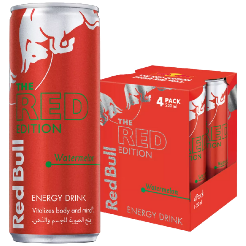 Red Bull Energy Drink, Watermelon, 250ml (4 pack)