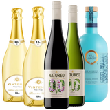 Alcohol Free Wines and Sea Arch Coastal Juniper Taster Bundle, Mixed Case 5x70cl/75cl