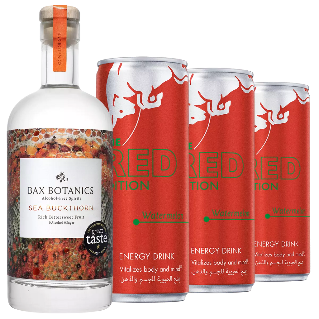 Cocktail Box - Bax Botanics Sea Buckthorn And Red Bull RED, Mixed Case 1x500ml/3x250ml