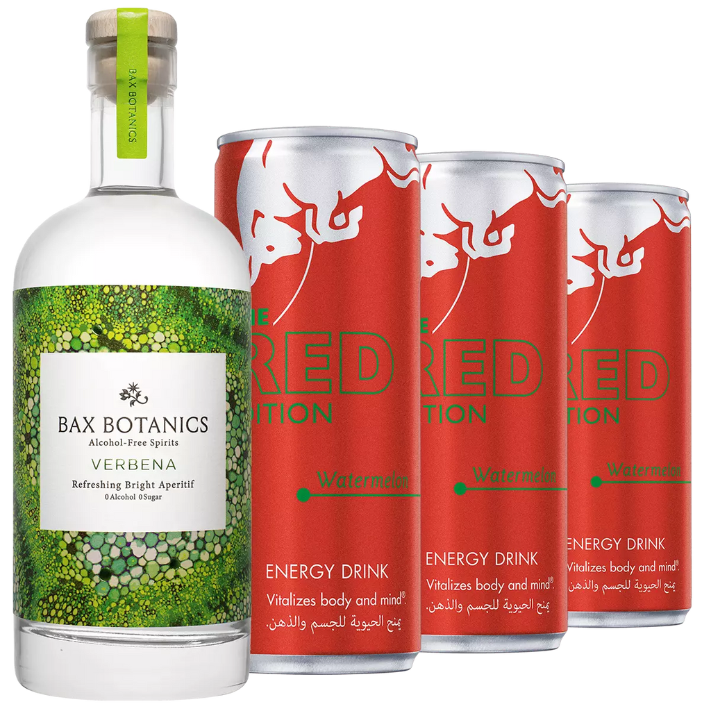 Cocktail Box - Bax Botanics Verbena and Red Bull RED, Mixed Case 1x500ml/3x250ml