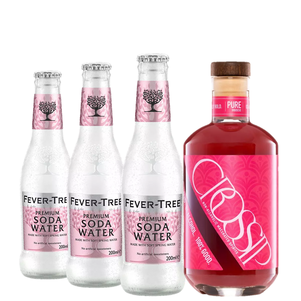 Cocktail Set - Crossip Pure Hibiscus and Fever Tree Soda Water, Case 1x500ml/3x250ml